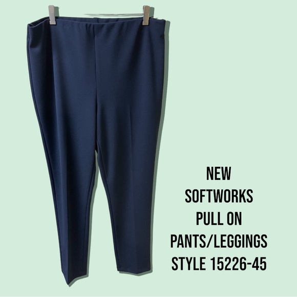 386 - NEW SOFTWORKS BLUE PULLON PANTS STYLE 15226-45 - Picture 1 of 12